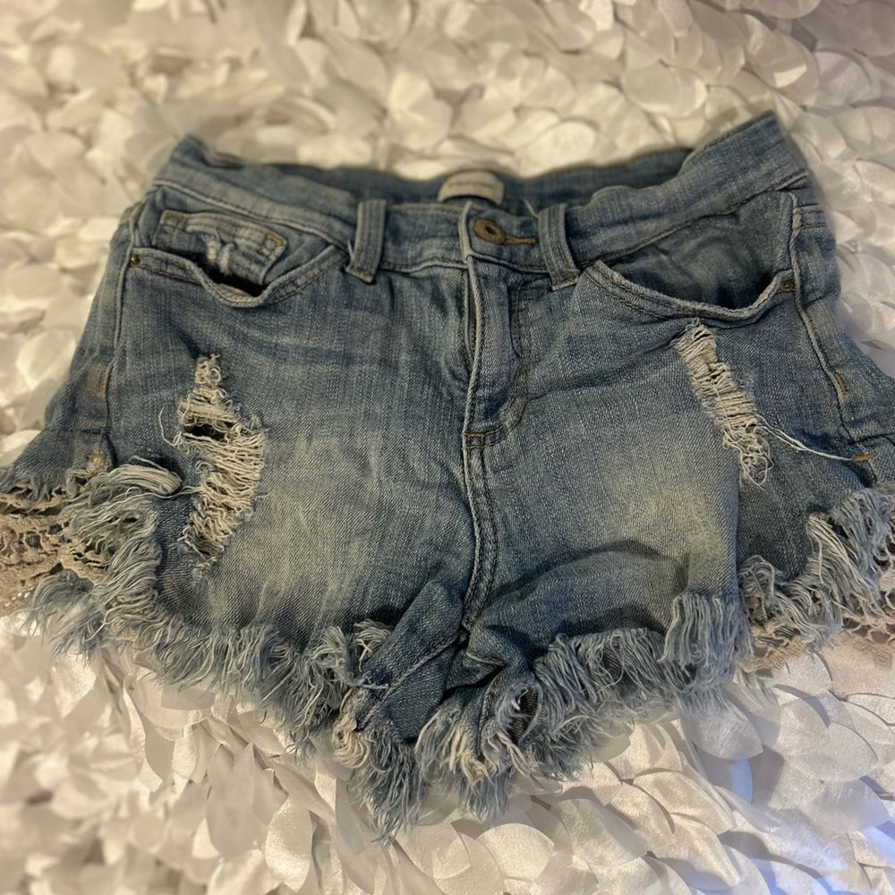 Distressed Denim Shorts
